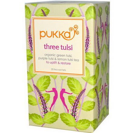Pukka Herbs, Three Tulsi, Caffeine Free, 20 Tea Sachets 36g