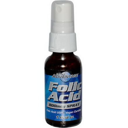 Pure Advantage, Folic Acid, 800mcg Spray, 1 fl oz