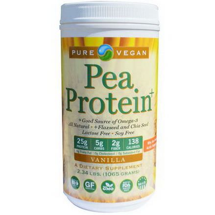 Pure Advantage, Pure Vegan, Pea Protein, Vanilla 1065g