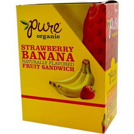 Pure Bar, Organic, Fruit Sandwich, Strawberry Banana, 20 Bars 18g Each
