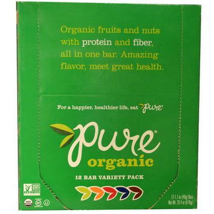 Pure Bar, Organic, Variety Pack, 12 Bars 48g Each