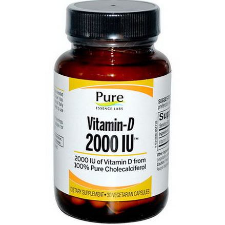Pure Essence, Vitamin-D, 2000 IU, 30 Veggie Caps