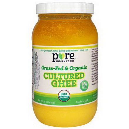 Pure Indian Foods, Cultured Ghee, Grass-Fed&Organic 425g