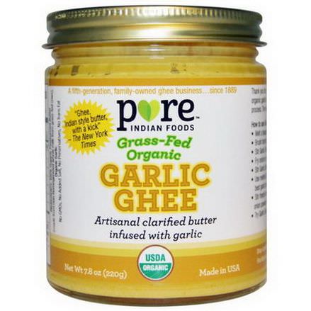 Pure Indian Foods, Grass-Fed Organic Garlic Ghee 220g