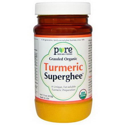 Pure Indian Foods, Grassfed Organic, Turmeric Superghee 212g