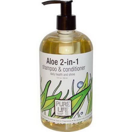 Pure Life Soap, Aloe 2-in-1, Shampoo&Conditioner 450ml