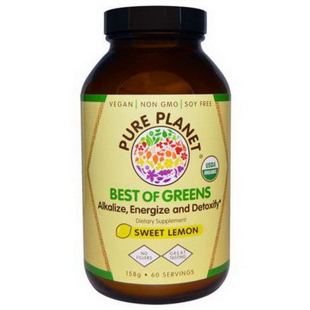 Pure Planet, Best of Greens, Sweet Lemon, 158g