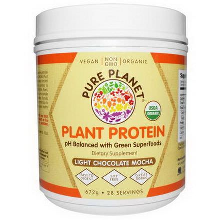 Pure Planet, Organic Plant Protein, Light Chocolate Mocha, 672g