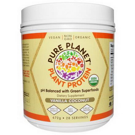Pure Planet, Organic Plant Protein, Vanilla Coconut, 672g