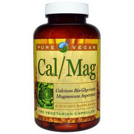 Pure Vegan, Cal/Mag, 180 Veggie Caps