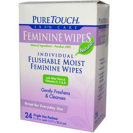 PureTouch Skin Care, Feminine Wipes, 24 Single Use Packets