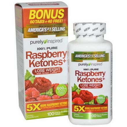 Purely Inspired, Raspberry Ketones+, 600mg, 100 Tablets