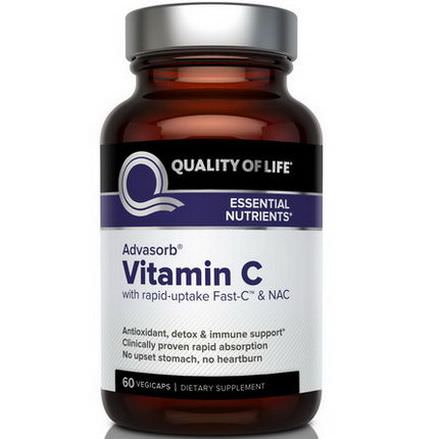 Quality of Life Labs, Advasorb, Vitamin C, 60 Vegicaps
