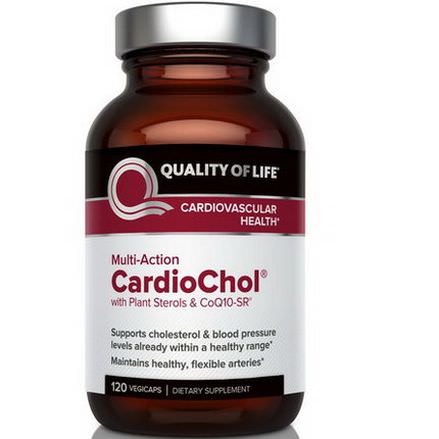 Quality of Life Labs, CardioChol with Plant Sterols&CoQ10-SR, Multi-Action 120 Veggie Caps