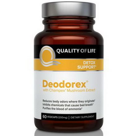 Quality of Life Labs, Deodorex, With Champex Mushroom Extract, 200mg, 60 Veggie Caps