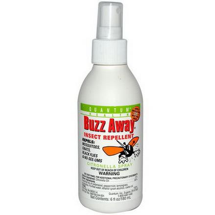 Quantum Health, Buzz Away, Insect Repellent, Citronella Spray 180ml