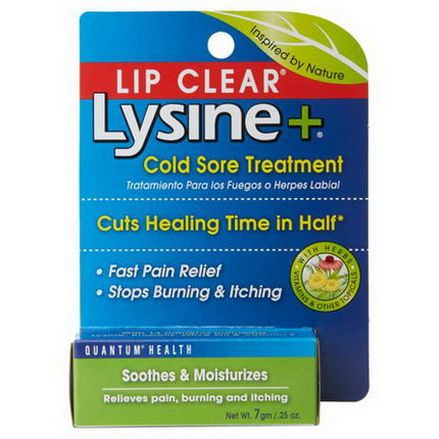 Quantum Health, Lip Clear, Lysine +, Cold Sore Treatment 7g