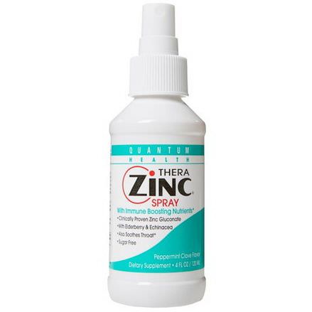 Quantum Health, Thera Zinc Spray with Immune Boosting Nutrients, Peppermint Clove Flavor 120ml