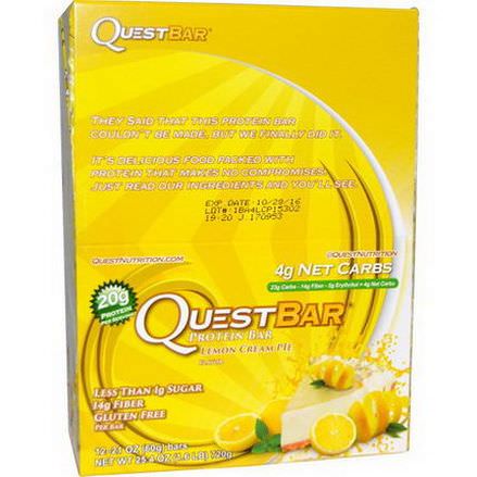 Quest Nutrition, QuestBar, Protein Bar, Lemon Cream Pie, 12 Bars 60g Each