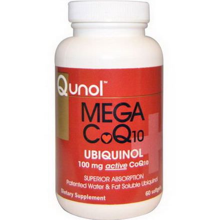 Qunol, Mega CoQ10 Ubiquinol, 100mg, 60 Softgels