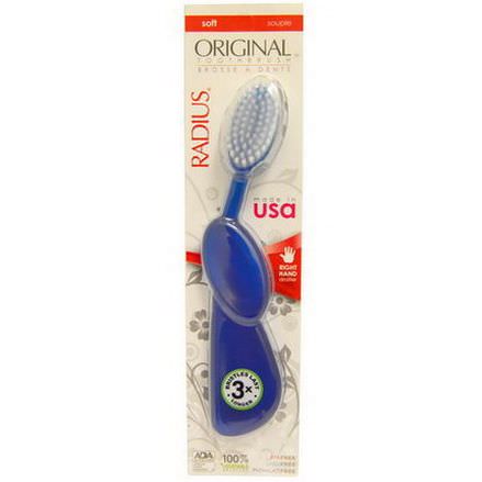 RADIUS, Original Toothbrush, Blue, Soft, Right Hand, 1 Toothbrush