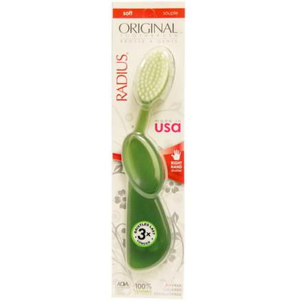 RADIUS, Original Toothbrush, Green, Soft, Right Hand, 1 Toothbrush