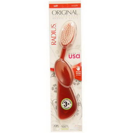 RADIUS, Original Toothbrush, Red, Soft, Right Hand, 1 Toothbrush