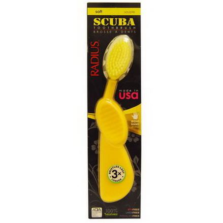 RADIUS, Scuba Toothbrush, Yellow, Soft, Right Hand, 1 Toothbrush