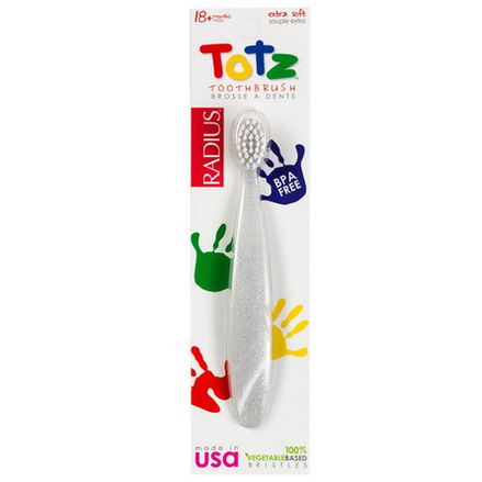 RADIUS, Totz Toothbrush, 18 Months, Extra Soft, Clear Sparkle