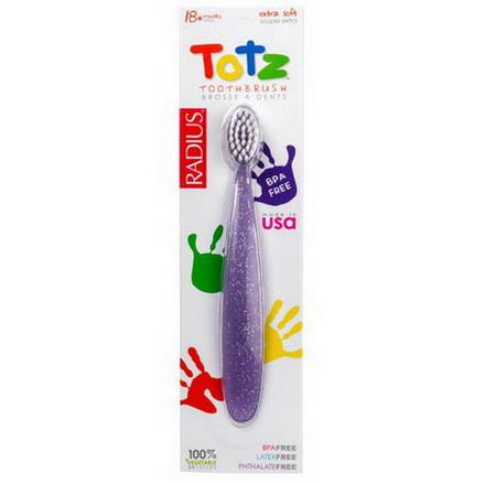 RADIUS, Totz Toothbrush, 18+ Months, Extra Soft, Purple Sparkle