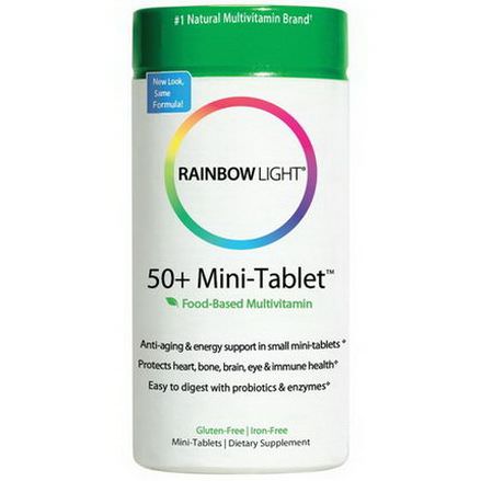 Rainbow Light, 50+ Mini Tablet, Food-Based Multivitamin, 90 Mini-Tablets