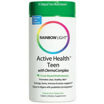 Rainbow Light, Active Health, Teen, Food-Based Multivitamin, 30 Tablets