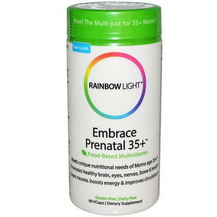 Rainbow Light, Embrace Prenatal 35+, Food Based Multivitamin, 90 VCaps