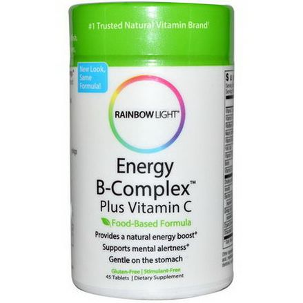Rainbow Light, Energy B-Complex Plus Vitamin C, Food-Based Formula, 45 Tablets
