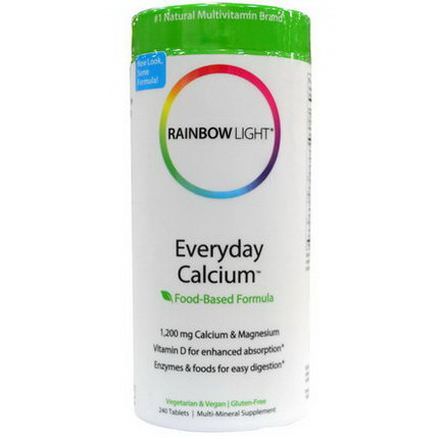 Rainbow Light, Everyday Calcium, Food-Based Formula, 240 Tablets