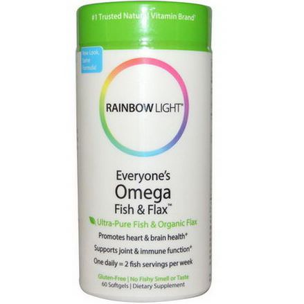 Rainbow Light, Everyone's Omega Fish&Flax Oil, 60 Softgels
