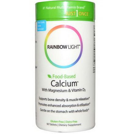 Rainbow Light, Food-Based Calcium With Magnesium&Vitamin D3, 90 Tablets