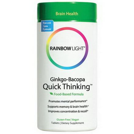 Rainbow Light, Ginkgo-Bacopa Quick Thinking, 60 Tablets