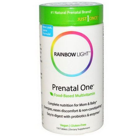 Rainbow Light, Just Once, Prenatal One, Food-Based Multivitamin, 150 Tablets