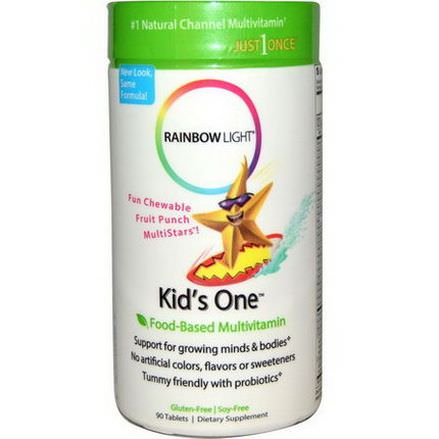 Rainbow Light, Kid's One, Food-Based Multivitamin, Fruit Punch, 90 Tablets