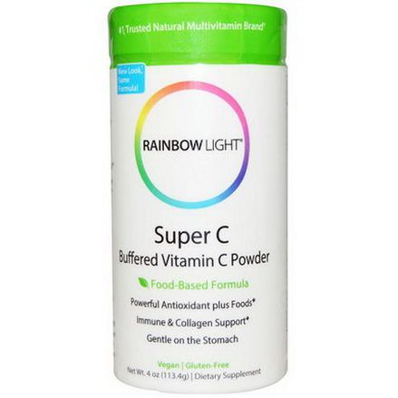Rainbow Light, Super C, Buffered Vitamin C Powder, Food-Based Formula 113.4g