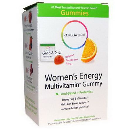 Rainbow Light, Women's Energy Multivitamin Gummy, Delicious Orange Zest Flavor, 30 Packets