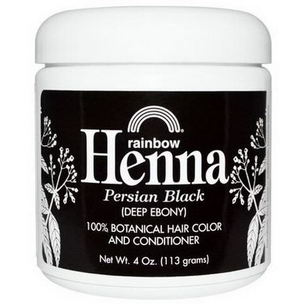 Rainbow Research, Henna, 100% Botanical Hair Color&Conditioner Deep Ebony 113g Powder