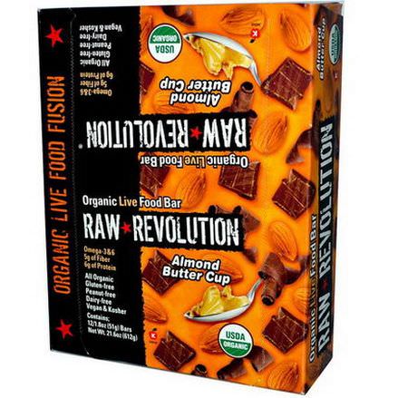 Raw Revolution, Organic Live Food Bar, Almond Butter Cup, 12 Bars 51g Each