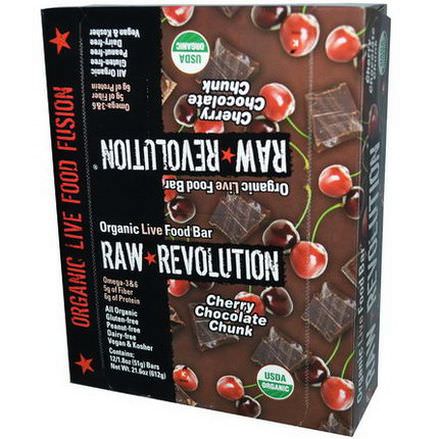 Raw Revolution, Organic Live Food Bar, Cherry Chocolate Chunk, 12 Bars 51g Each