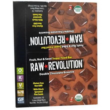 Raw Revolution, Super Food Bar, Double Chocolate Brownie, 12 Bars 46g Each