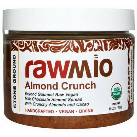 Rawmio, Almond Crunch, Chocolate Almond Spread with Crunchy Almonds and Cacao 170g