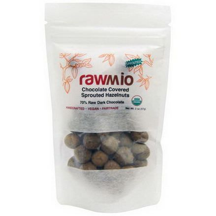 Rawmio, Chocolate Covered Sprouted Hazelnuts 57g