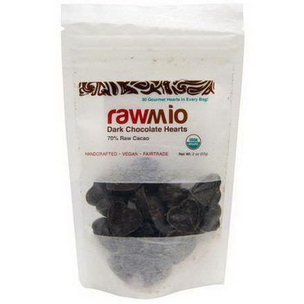Rawmio, Dark Chocolate Hearts 57g