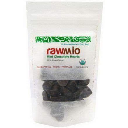 Rawmio, Mint Chocolate Hearts 57g